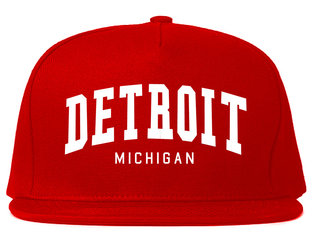 Detroit Michigan ARCH Mens Snapback Hat Red