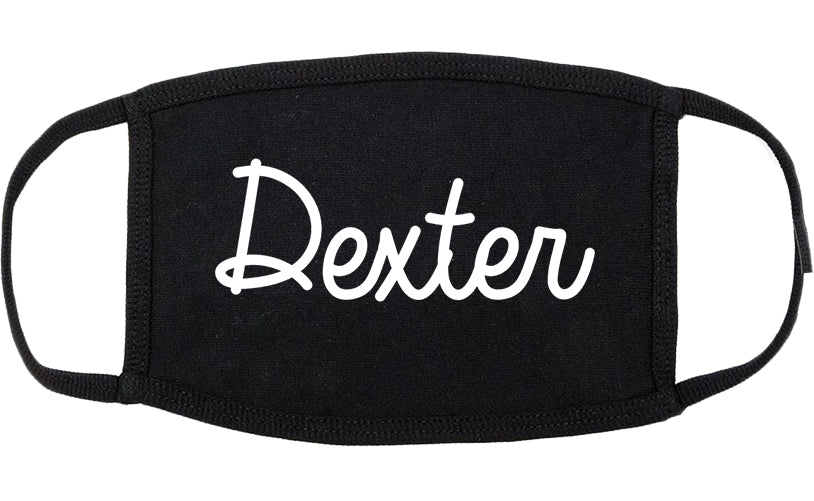 Dexter Missouri MO Script Cotton Face Mask Black