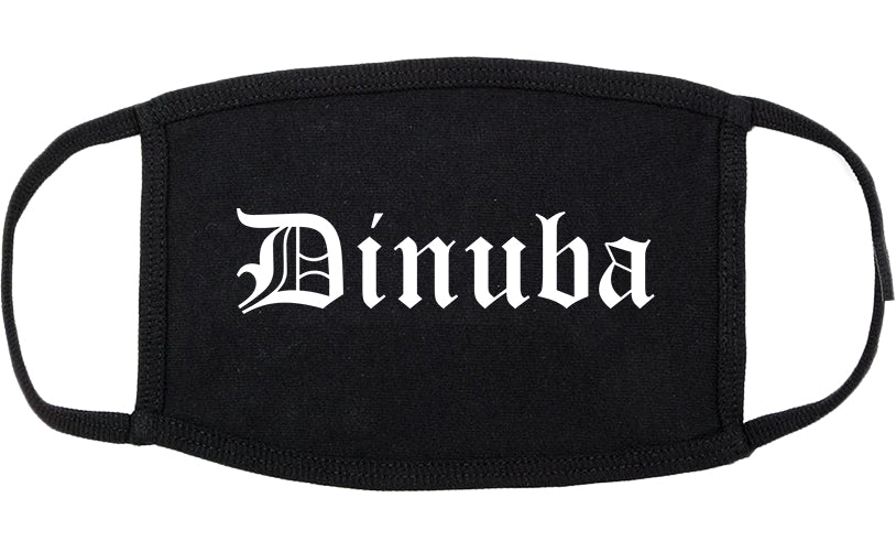 Dinuba California CA Old English Cotton Face Mask Black