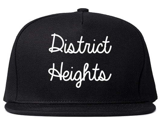 District Heights Maryland MD Script Mens Snapback Hat Black