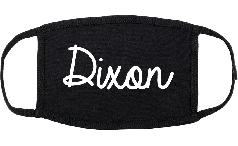 Dixon California CA Script Cotton Face Mask Black