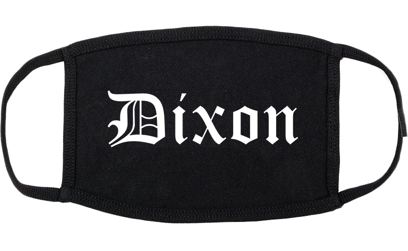 Dixon Illinois IL Old English Cotton Face Mask Black