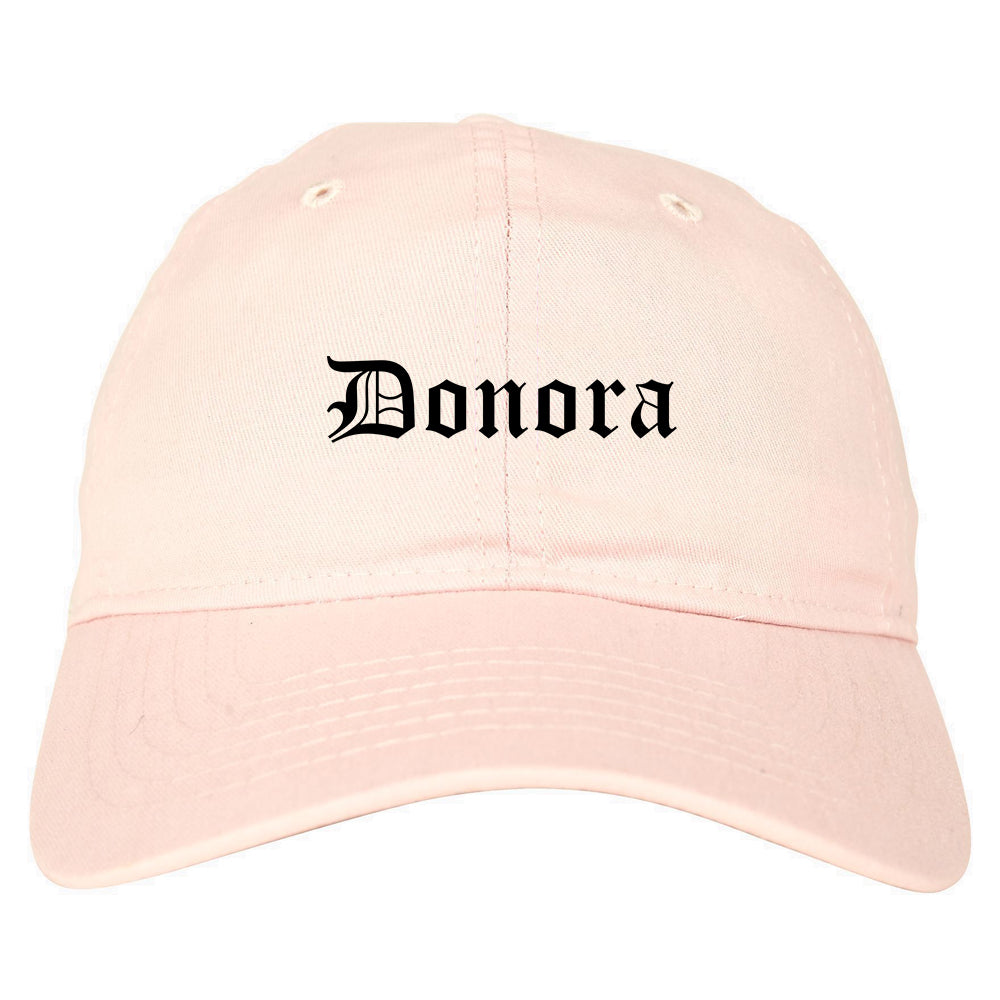 Donora Pennsylvania PA Old English Mens Dad Hat Baseball Cap Pink