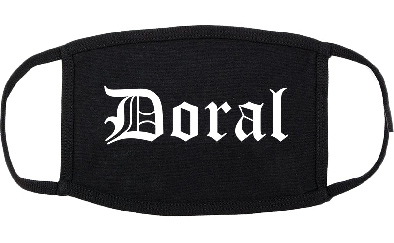 Doral Florida FL Old English Cotton Face Mask Black