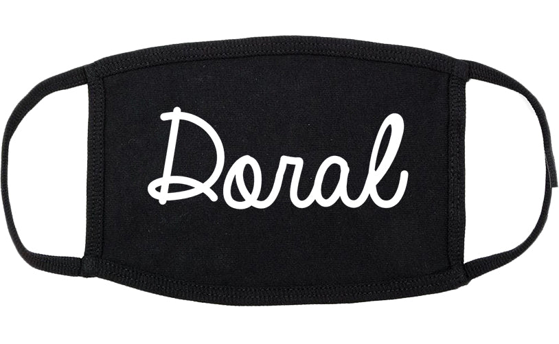 Doral Florida FL Script Cotton Face Mask Black