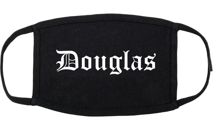 Douglas Wyoming WY Old English Cotton Face Mask Black
