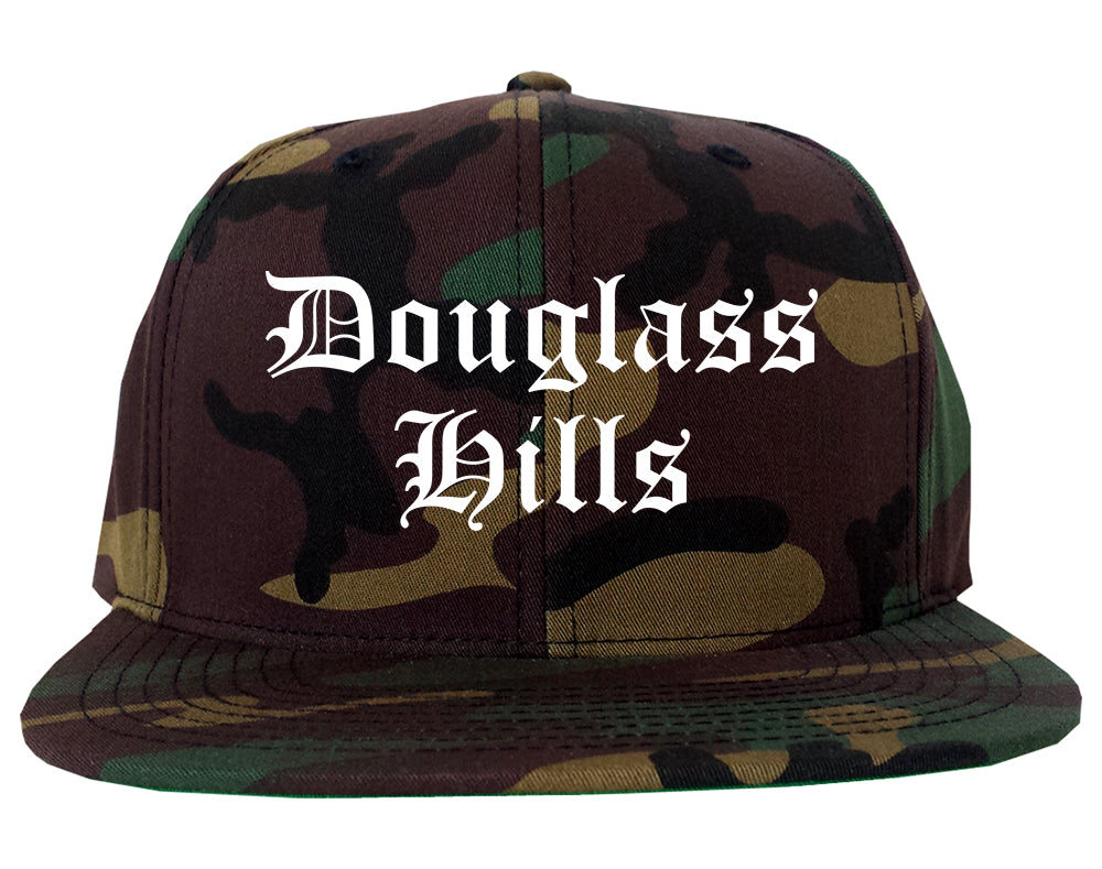 Douglass Hills Kentucky KY Old English Mens Snapback Hat Army Camo