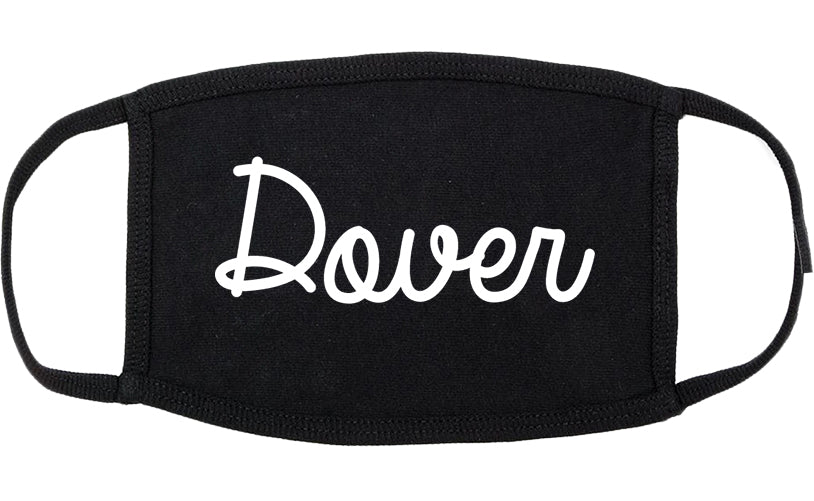 Dover Delaware DE Script Cotton Face Mask Black