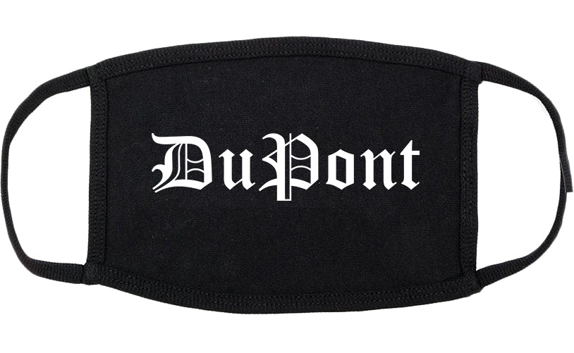DuPont Washington WA Old English Cotton Face Mask Black