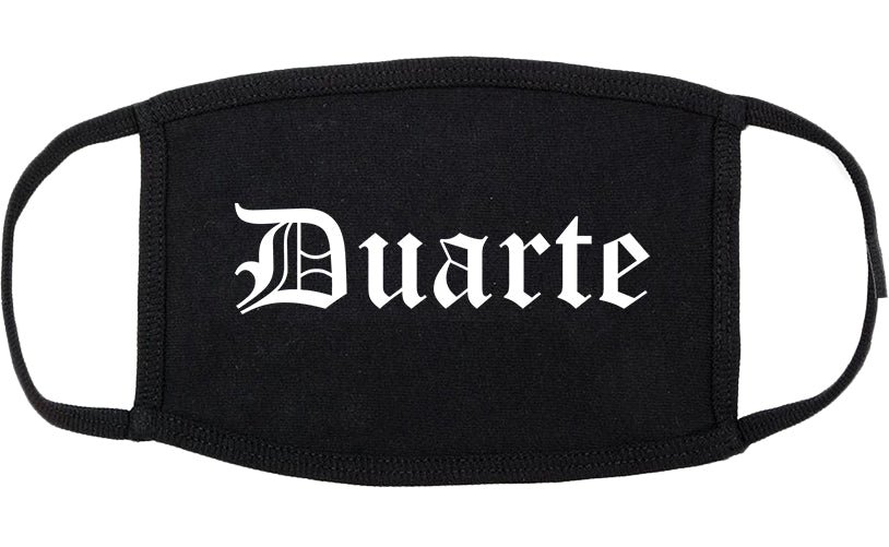 Duarte California CA Old English Cotton Face Mask Black