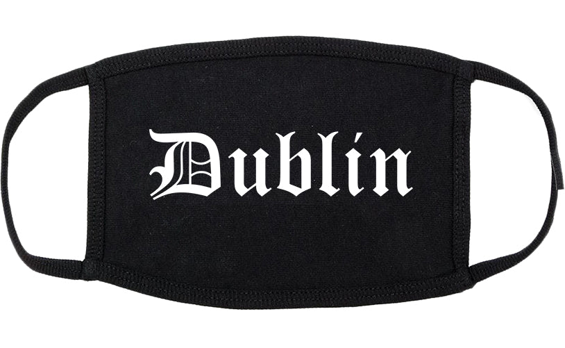 Dublin Georgia GA Old English Cotton Face Mask Black