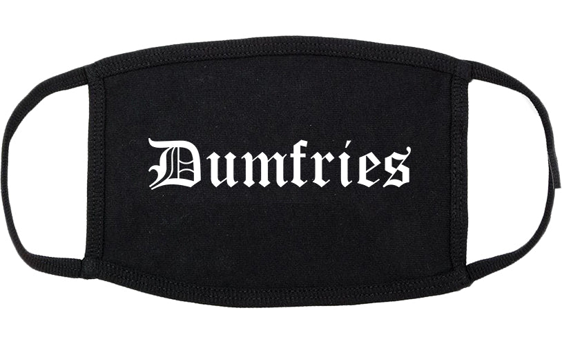 Dumfries Virginia VA Old English Cotton Face Mask Black