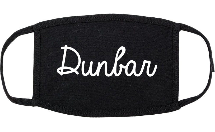 Dunbar West Virginia WV Script Cotton Face Mask Black