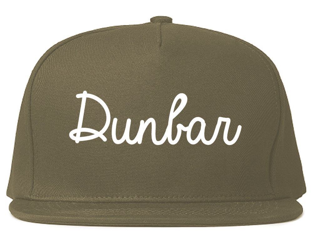 Dunbar West Virginia WV Script Mens Snapback Hat Grey