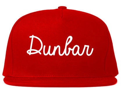Dunbar West Virginia WV Script Mens Snapback Hat Red