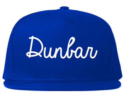 Dunbar West Virginia WV Script Mens Snapback Hat Royal Blue