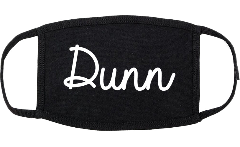 Dunn North Carolina NC Script Cotton Face Mask Black
