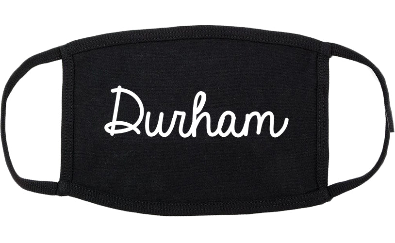Durham North Carolina NC Script Cotton Face Mask Black