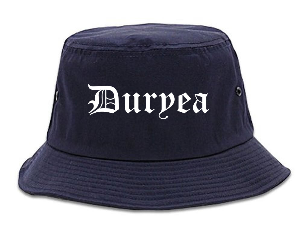 Duryea Pennsylvania PA Old English Mens Bucket Hat Navy Blue