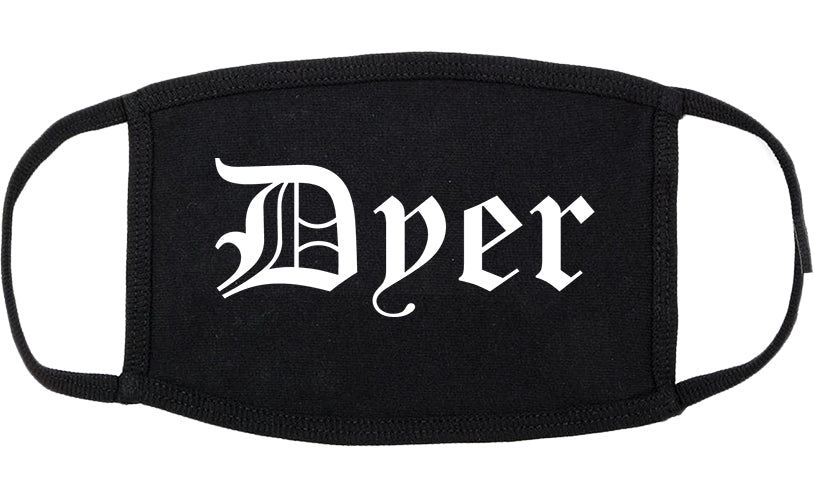 Dyer Indiana IN Old English Cotton Face Mask Black