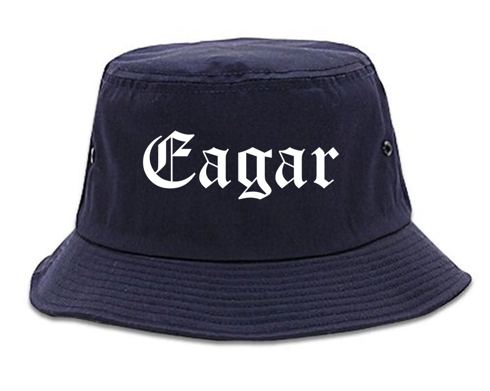 Eagar Arizona AZ Old English Mens Bucket Hat Navy Blue