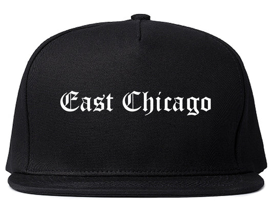 East Chicago Indiana IN Old English Mens Snapback Hat Black