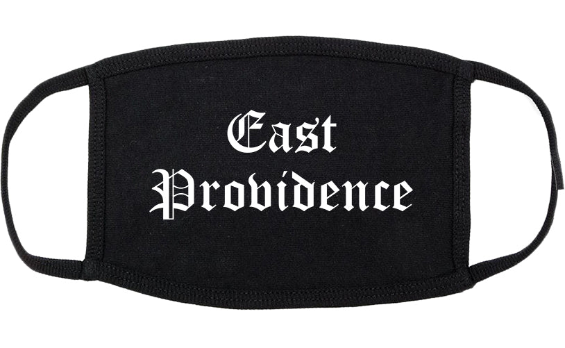 East Providence Rhode Island RI Old English Cotton Face Mask Black