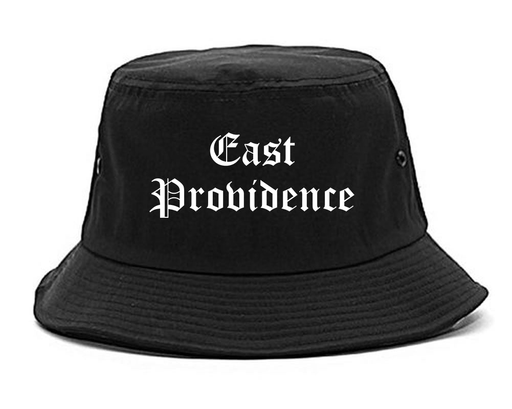 East Providence Rhode Island RI Old English Mens Bucket Hat Black