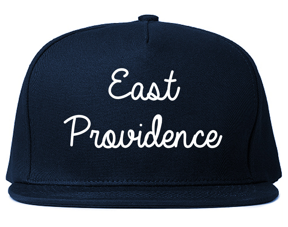 East Providence Rhode Island RI Script Mens Snapback Hat Navy Blue