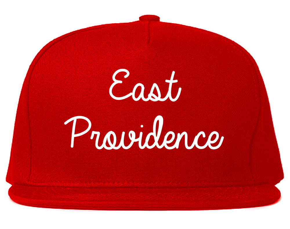 East Providence Rhode Island RI Script Mens Snapback Hat Red
