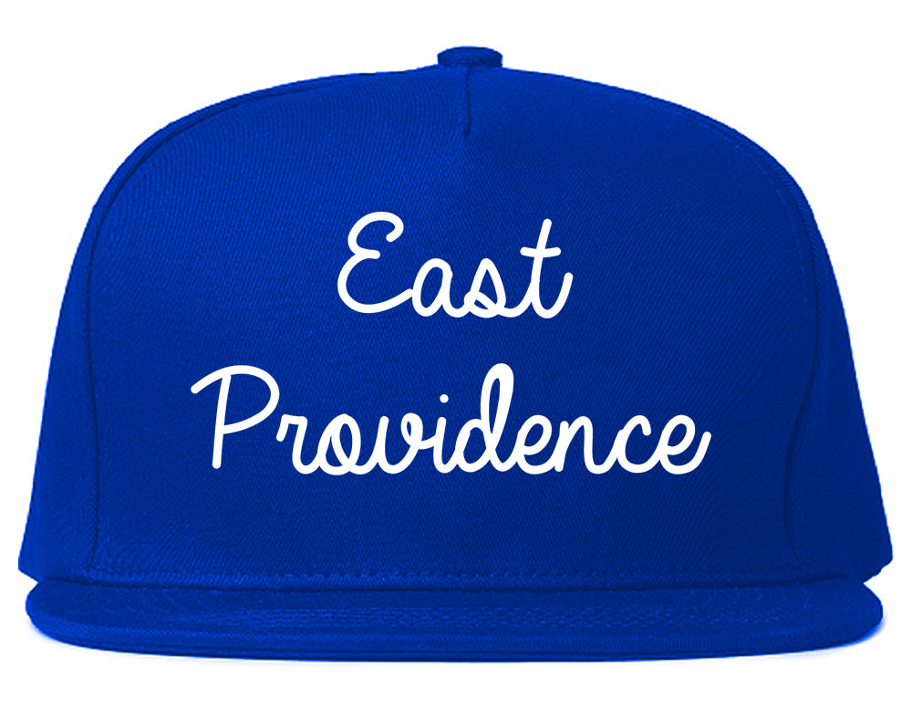East Providence Rhode Island RI Script Mens Snapback Hat Royal Blue