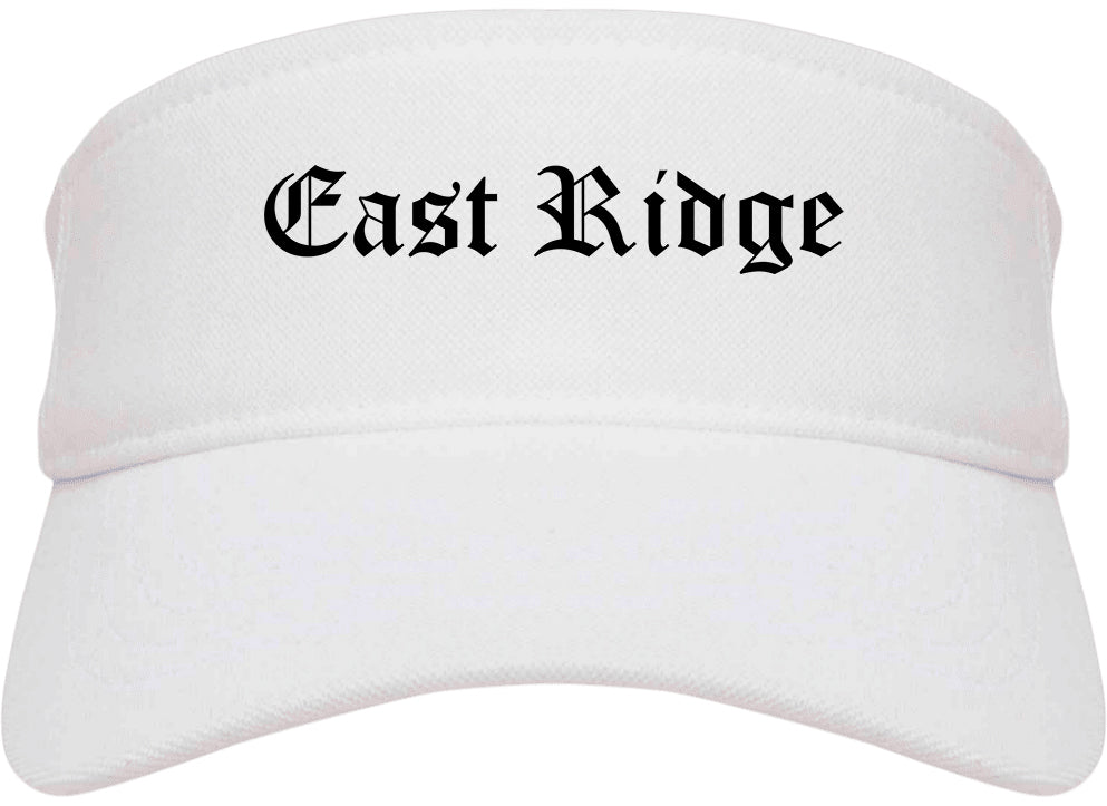 East Ridge Tennessee TN Old English Mens Visor Cap Hat White