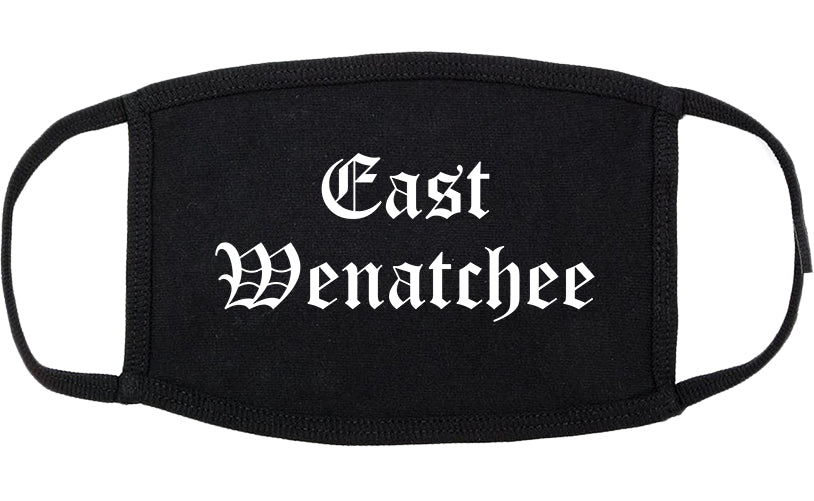 East Wenatchee Washington WA Old English Cotton Face Mask Black