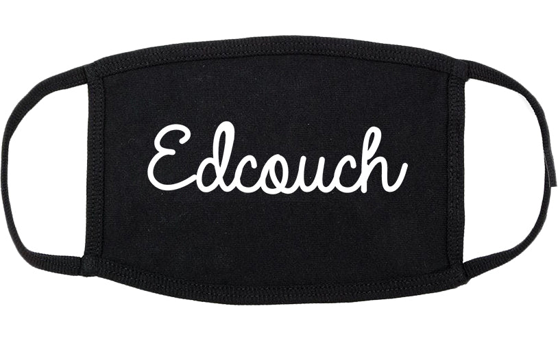 Edcouch Texas TX Script Cotton Face Mask Black