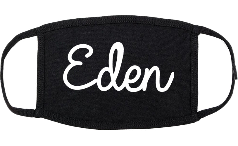 Eden North Carolina NC Script Cotton Face Mask Black