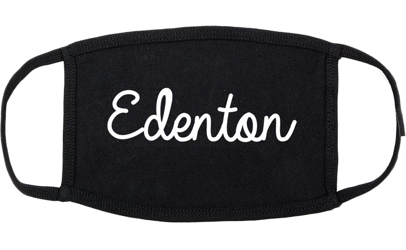 Edenton North Carolina NC Script Cotton Face Mask Black