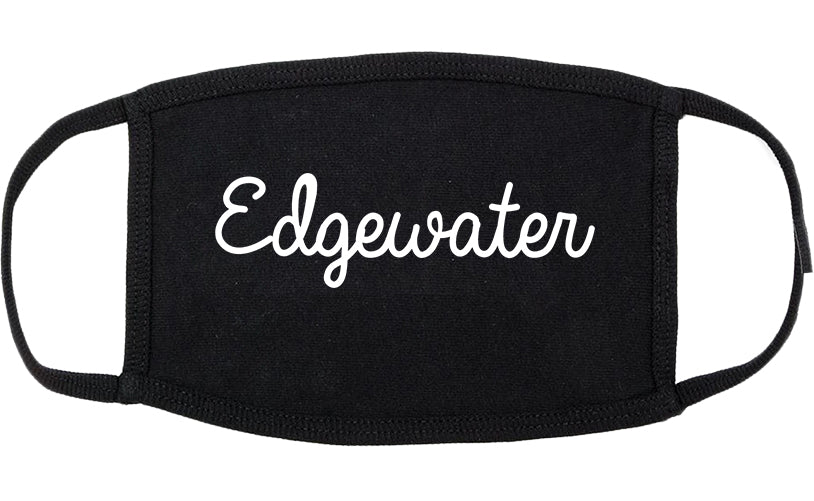 Edgewater Colorado CO Script Cotton Face Mask Black