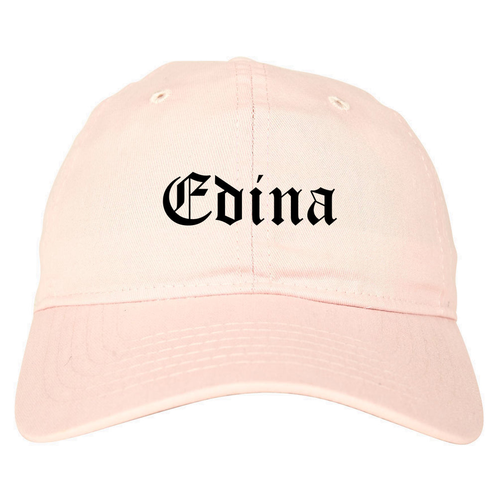 Edina Minnesota MN Old English Mens Dad Hat Baseball Cap Pink