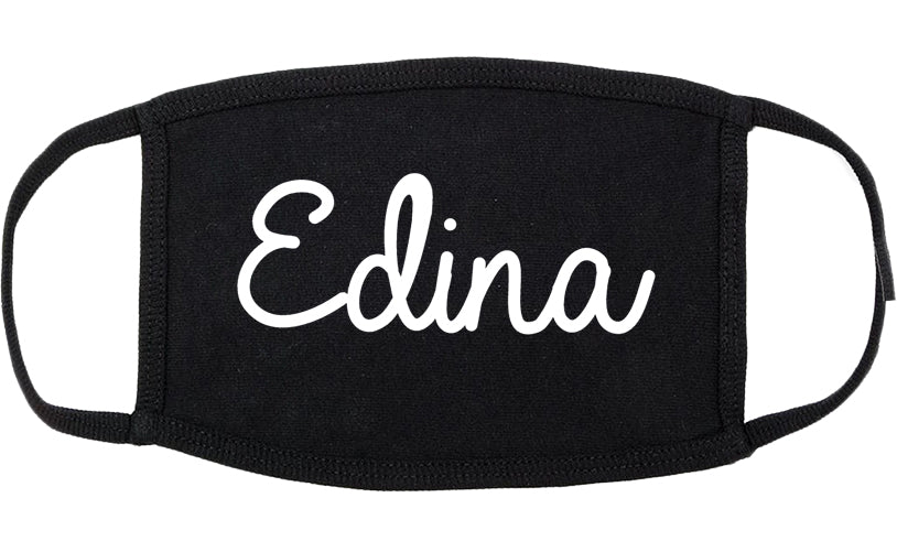 Edina Minnesota MN Script Cotton Face Mask Black