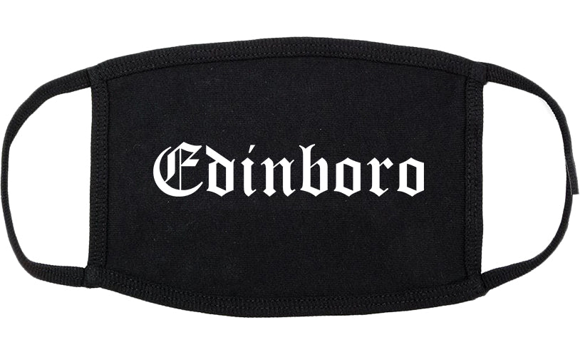 Edinboro Pennsylvania PA Old English Cotton Face Mask Black