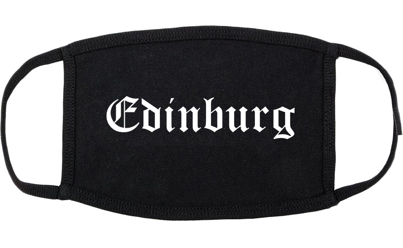 Edinburg Texas TX Old English Cotton Face Mask Black