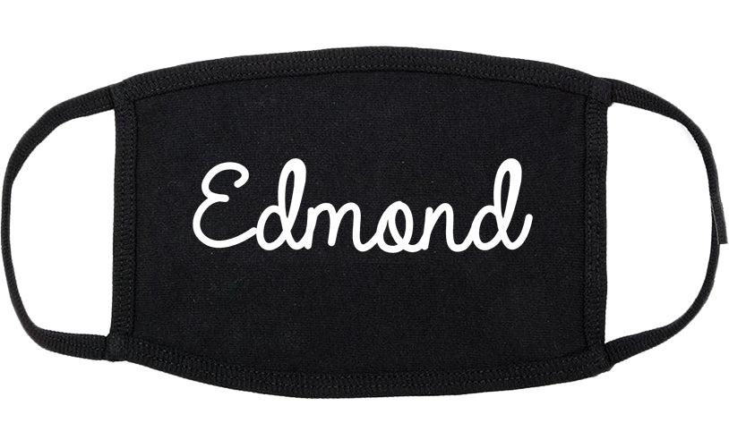 Edmond Oklahoma OK Script Cotton Face Mask Black
