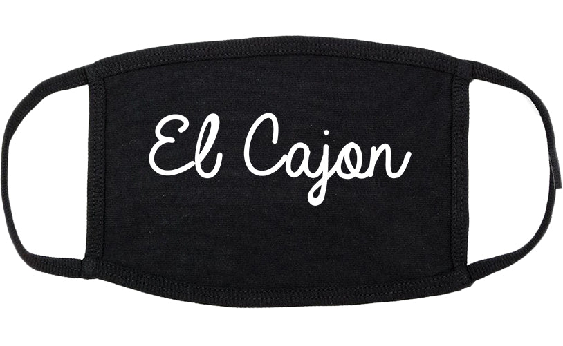 El Cajon California CA Script Cotton Face Mask Black