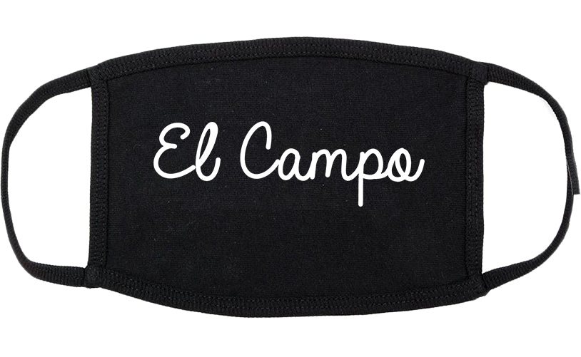 El Campo Texas TX Script Cotton Face Mask Black