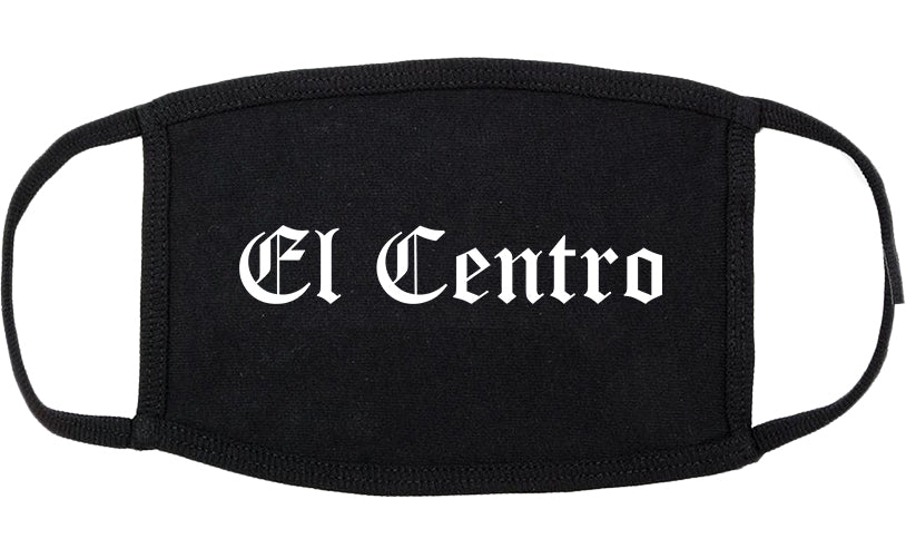 El Centro California CA Old English Cotton Face Mask Black