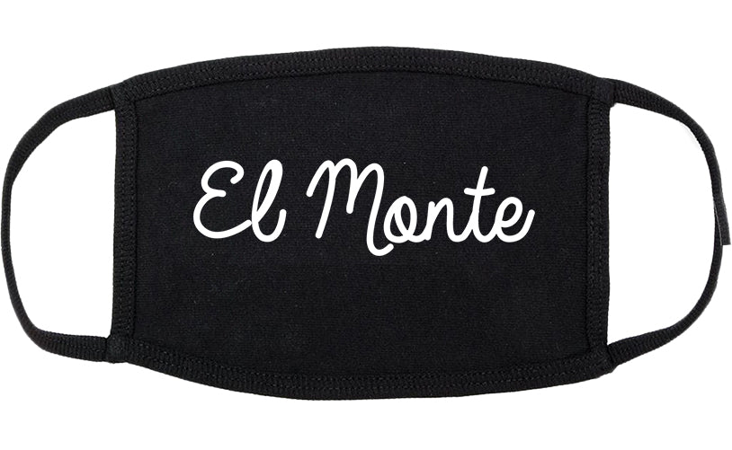 El Monte California CA Script Cotton Face Mask Black