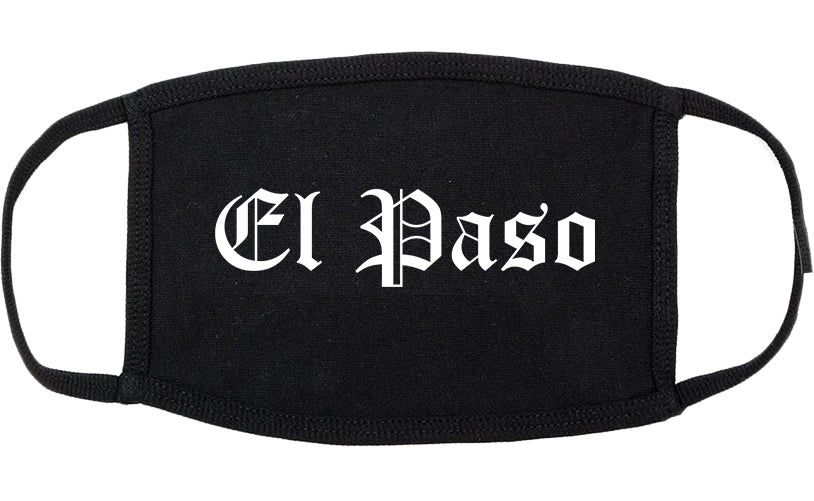 El Paso Texas TX Old English Cotton Face Mask Black