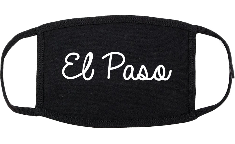 El Paso Texas TX Script Cotton Face Mask Black