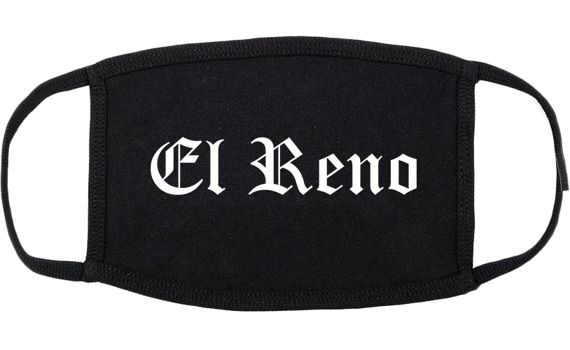 El Reno Oklahoma OK Old English Cotton Face Mask Black