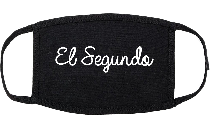 El Segundo California CA Script Cotton Face Mask Black